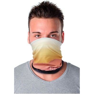 Zoya Sublimation-Multi-Schal aus RPET mit Säumen und Fleece-Schicht, weiss