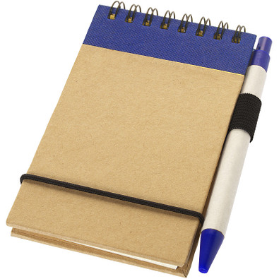 Zuse Spiral Notizblock mit Stift, DIN A7, liniert, natur,navy