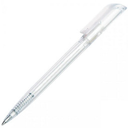 Drehkugelschreiber Promo Frozen, blaue Mine, weiß-transparent