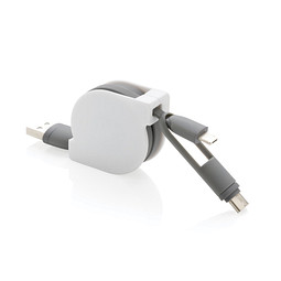 XD COLLECTION 3-in-1 ausziehbares Kabel, weiß