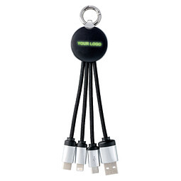 reeves® 3-in-1 Ladekabel mit Beleuchtung Puhalani, grün