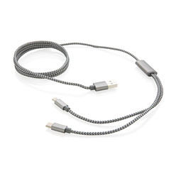 XD COLLECTION 3-in-1 umwobenes Kabel, grau