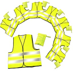 Werbe-Sparset Warnweste im Etui, 60-tlg., Gelb, Inkl. Druck