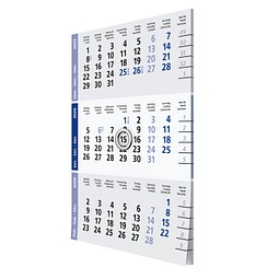 3-Monats-Ersatzkalendarium, grau/blau, 2-Jahre, 2026/2027