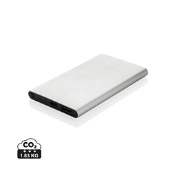 4.000mAh Type-C Powerbank aus RCS recyeltem ABS & Aluminium, silber