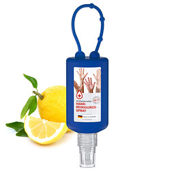 Handreinigungsspray antibakteriell, inkl. Druck, Bumper 50 ml, blau