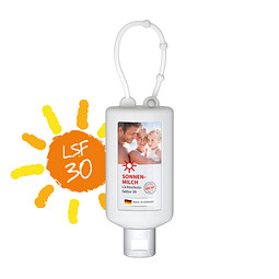 Sonnenmilch LSF 30, inkl. Druck auf Body Label, 50 ml Bumper, frost