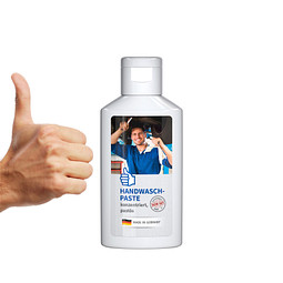 Handwaschpaste, inkl. Druck auf Body Label, 50 ml Flasche, weiß