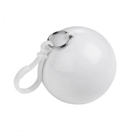 Notfallponcho im Kunststoffball, weiß