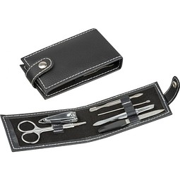 7-teiliges Manikürset im Etui , schwarz
