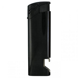 Piezo-Feuerzeug mit Flaschenöffner, schwarz