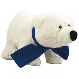 Softplüsch-Eisbär Freddy, mit Schal Blau