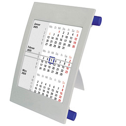 2-Jahres-Tischkalender 2025/2026, grau/blau
