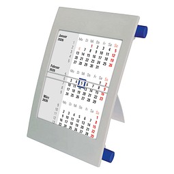 2-Jahres-Tischkalender 2026/2027, grau/blau