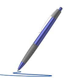 Schneider Druckkugelschreiber Loox, blaue Mine, blau/metallic