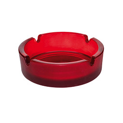 Glas-Aschenbecher, rot/frosted