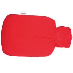 Wärmflasche mit Fleecebezug, Rot