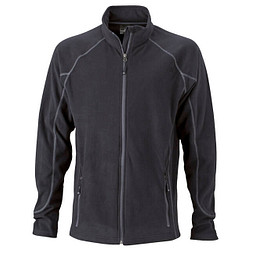 JAMES & NICHOLSON Unisex Fleecejacke, schwarz, XL
