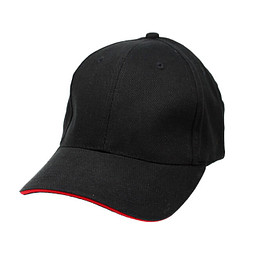 6-Panel-Sandwich-Cap, schwarz/rot