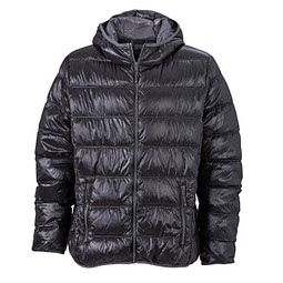 JAMES & NICHOLSON Herren Daunenjacke, schwarz/grau, XXXL