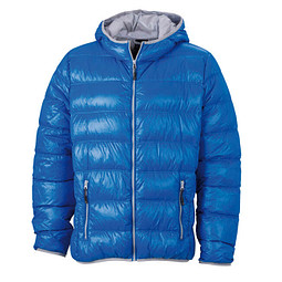 JAMES & NICHOLSON Herren Daunenjacke, blau/silber, XXL