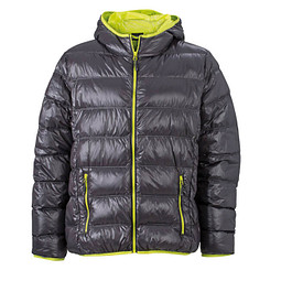 JAMES & NICHOLSON Herren Daunenjacke, grau/gelb, XXL