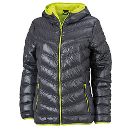 JAMES & NICHOLSON Damen Daunenjacke, grau/gelb, L