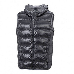 JAMES & NICHOLSON Herren Daunenweste, schwarz/grau, XXXL