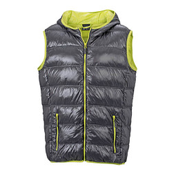 JAMES & NICHOLSON Herren Daunenweste, grau/gelb, XXL