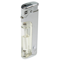 Piezo LED-Feuerzeug Light Fire, silber-metallic