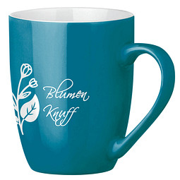 Tasse Gloria, 370 ml, türkis/weiß