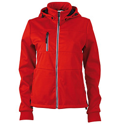 JAMES & NICHOLSON Damen Softshell-Jacke Maritime, rot/dunkelblau/weiß, S