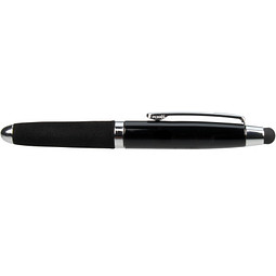 PENKO® Metall-Touch-Kugelschreiber Soft Grip, blaue Mine, schwarz