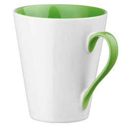 Keramiktasse Maja, 320 ml, weiß/grün