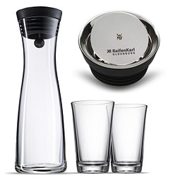 WMF Wasserkaraffe Basic mit 2 Gläsern, 3-tlg., transparent