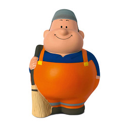 Herr Bert® Anti-Stress-Figuren Straßenreiniger Bert, orange