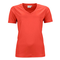JAMES & NICHOLSON Damen Funktions T-Shirt Active, hellrot, M