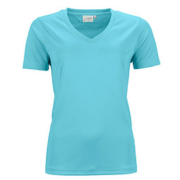 JAMES & NICHOLSON Damen Funktions T-Shirt Active, türkis, M