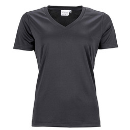 JAMES & NICHOLSON Damen Funktions T-Shirt Active, schwarz, XL