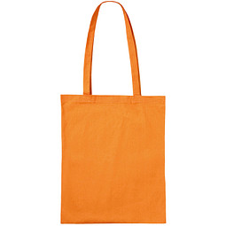 Einkaufstasche Baumwolle, lange Henkel, orange