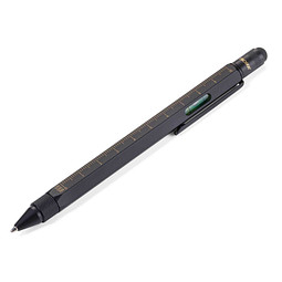 TROIKA® Construction-Pen, schwarze Mine, mattschwarz-gold