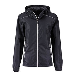 JAMES & NICHOLSON Damen Regenjacke Basic, schwarz, XL