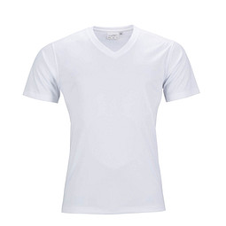JAMES & NICHOLSON Herren Funktions T-Shirt Active, weiss, M