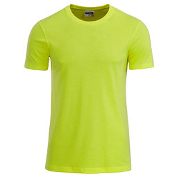 JAMES & NICHOLSON Herren T-Shirt Basic aus Bio-Baumwolle, gelb, M