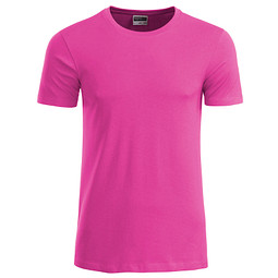 JAMES & NICHOLSON Herren T-Shirt Basic aus Bio-Baumwolle, pink, M