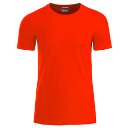 JAMES & NICHOLSON Herren T-Shirt Basic aus Bio-Baumwolle, rot, M