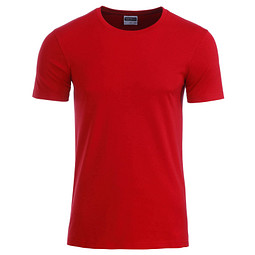 JAMES & NICHOLSON Herren T-Shirt Basic aus Bio-Baumwolle, rot, L