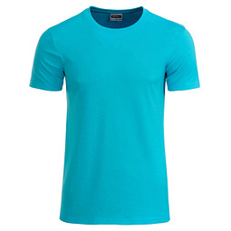 JAMES & NICHOLSON Herren T-Shirt Basic aus Bio-Baumwolle, türkis, S