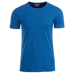 JAMES & NICHOLSON Herren T-Shirt Basic aus Bio-Baumwolle, blau, S