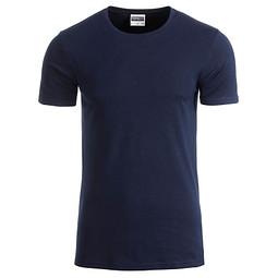 JAMES & NICHOLSON Herren T-Shirt Basic aus Bio-Baumwolle, dunkelblau, M